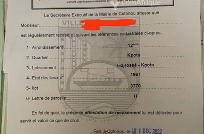 PARCELLE A VENDRE D&rsquo;UNE SUPERFICIE DE 439M2 A FIDJROSSE