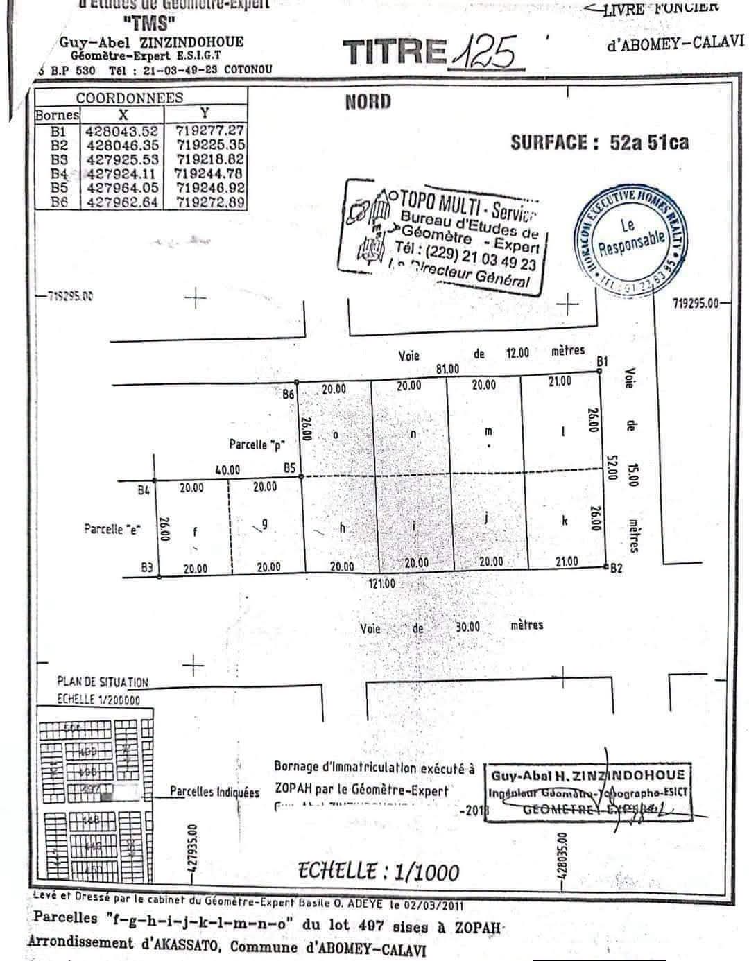 10 PARCELLES EN ANGLES DE RUE LOTIES ET RECASÉES À VENDRE, ZOPAH – LYCÉE TECHNIQUE SINO-BÉNINOIS – AKASSATO – CALAVI