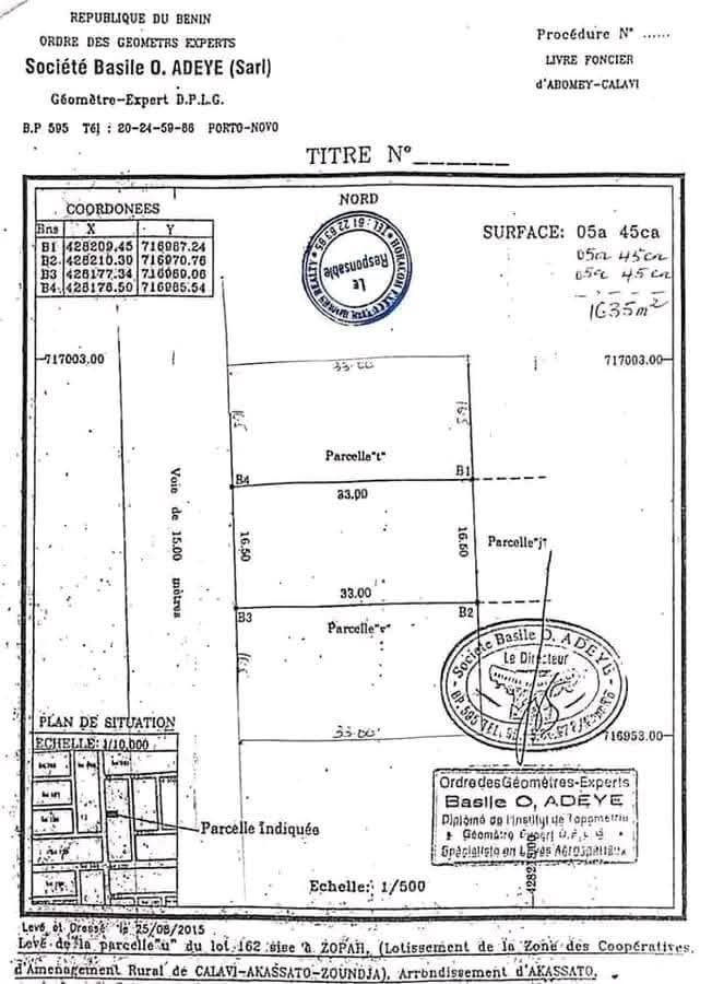 3 PARCELLES DÉJÀ LOTIES & RECASÉES À VENDRE, HÔTEL HAPPY TOGETHER – COMPLEXE LA GRANDE ACADÉMIE – ZOPAH – CALAVI