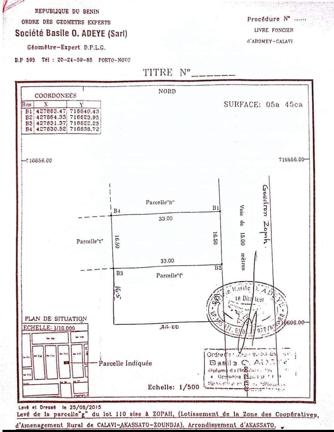 2 PARCELLES DÉJÀ LOTIES & RECASÉES À VENDRE, RESTAURANT LE FOUQUET – ZOPAH – CARREFOUR LA RÉFÉRENCE – CALAVI