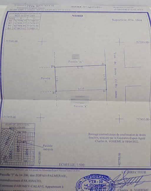 PARCELLE CLÔTURÉE DÉJÀ LOTIE & RECASÉE À VENDRE, SALLE DES FÊTES LA BELLE HISTOIRE – ZOPAH – KÉRÉKOU – CALAVI